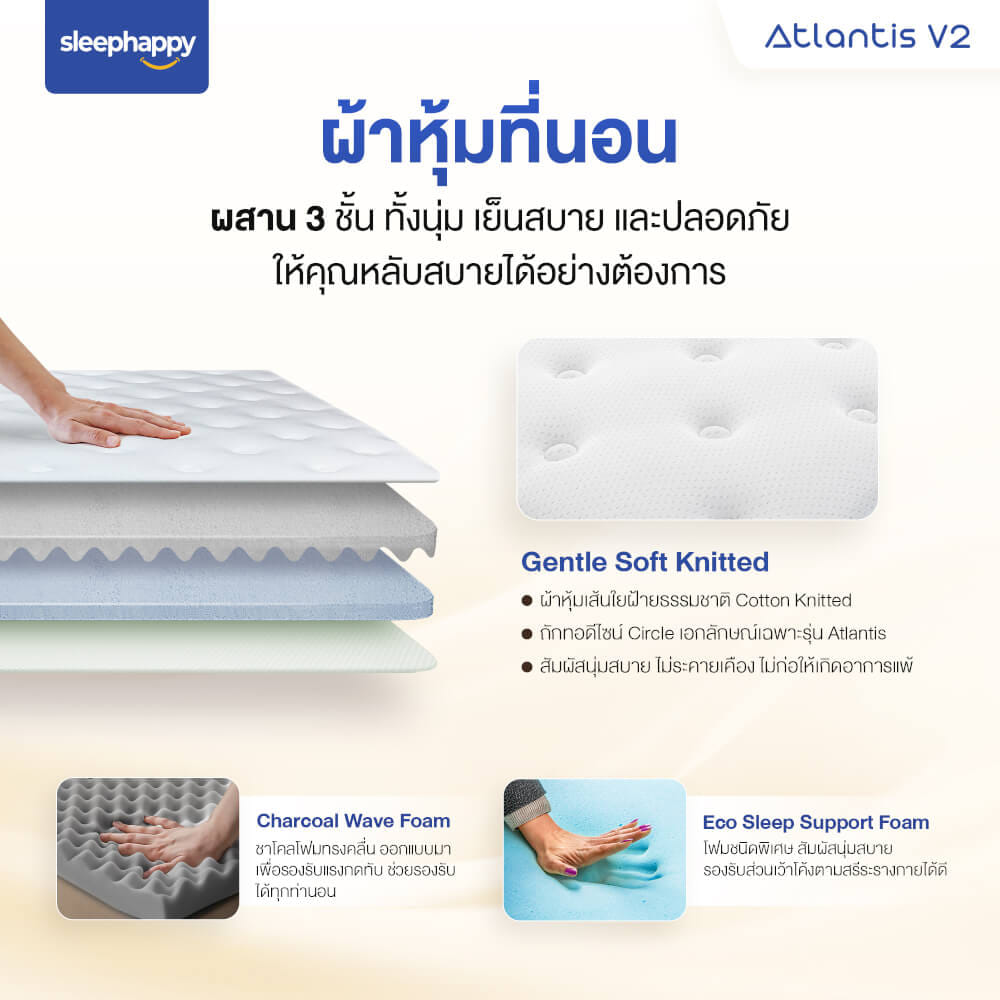 ที่นอน 5 ฟุต SLEEPHAPPY ATLANTIS V2 หนา 10 นิ้ว_3